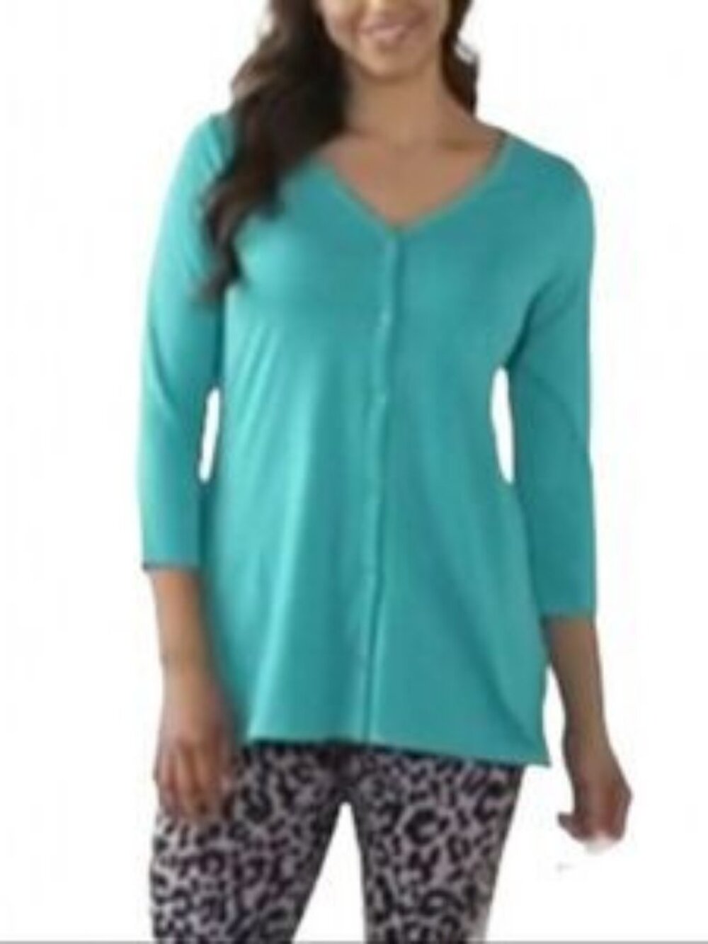 LOGO Principles by Lori Goldstein 3/4 Sleeve Cardigan - Picture 2 of 7